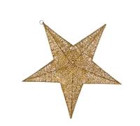 HEANUJJ Golden Iron Pentagram Star Christmas Hanger Shiny Glitter Finish, 30cm Decorative Star Pendant for Party and Celebration, Elegant Xmas Decorations Hanging for Home and Tree