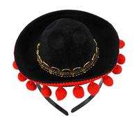 HEANUJJ Hair Hoop Headband for Mexico Style Black Fabric with Non-deformation and Non-fading Features Stylish and Creative Hair Accessory for Carnival and Ball Parties