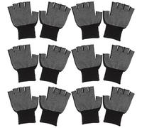 HEANUJJ Half Finger Work Gloves with Touchscreen Operation 15 Pairs Nylon Coated Thin Design Hard Wearing Black Colour for Industry Precision Work and Hot Summer Use