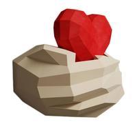 HEANUJJ Hand Held Heart Shape Wall Hanging Origami Decoration Real Origami Double Sided for Kids Hands-on Training with Package Bright Color Paper Model Handmade Kit