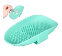 HEANUJJ Handheld Cleaning Pad Eyeshadow Brush Cleaner Mat Silicone Brush Washing Dish Lightweight Easy to Store for Women Daily Use Light Green