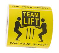 HEANUJJ Heavy Duty Shipping Stickers Adhesive Labels with Strong Attachment for Transportation and Shelf Management, 500 Labels Per Roll, Portable Assorted Colour Team Lift Warning