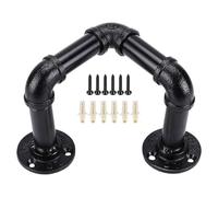 HEANUJJ Iron Towel Storage Rack Wall Mounted Black Bathroom Multipurpose Hanging Holder with Smooth Surface and Screws for Towels and Clothes in Bathroom Or Kitchen