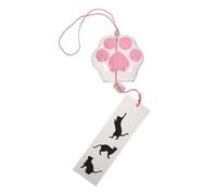 HEANUJJ Japanese Style Cat Paw Glass Wind Bell Ornament with Handpainted Craftsmanship, High Borosilicate Glass and Paper Material, Hanging Decor Producing Pleasant Sounds for Outdoor