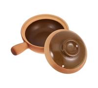 HEANUJJ Korean Clay Cooking Pot 600Ml Earthenware with Lid Compact Size for Rice Cooking and Stewing for Outdoor Use and Home