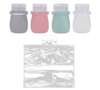 HEANUJJ Leakproof Silicone Travel Bottles Reusable Squeezable Toiletries Containers with Detachable Lids for Shampoo Lotion Shower Gel Body Wash Portable Tsa Approved