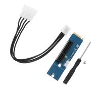 HEANUJJ M.2 to Pci-e Converter SSD Key Adapter, Abs Blue, 22x60mm and 22x80mm, 2 Fixed Holes, 1x to 16x Adapter Cable, Small 4pin Power Cord for M.2 Ngff SSD Random Color