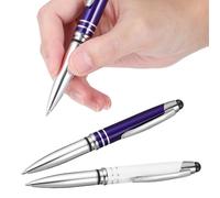 HEANUJJ Metal Ballpoint Pens and Fine Stylus Point 2pcs with Capacitive Stylus Tip and LED Light, Comfortable to Use for Back to School Decorations and Study
