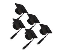 HEANUJJ Mini Doctoral Bottle Cover Non-woven Fabric in Black 5pcs Wine Bottle Decorative Covers Adorable Graduation Hat Shape and Add Festive Touch Graduation Week