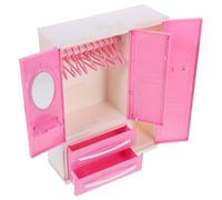 HEANUJJ Mini Doll Wardrobe Organizer with Mini Clothes Hangers Miniature Closet Accessory for Dollhouse Storage and Doll Clothes Protection