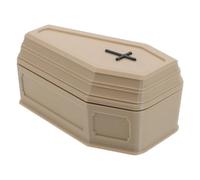 HEANUJJ Miniature Pet Burial Casket Box for Parrot and Reptile, Resin Material with Smooth Surfaces and No Sharp Edges, Suitable for Funeral and Memorial Use, Khaki Small Animal Coffin