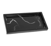 HEANUJJ Multi-functional Resin Marble Vanity Tray for Jewelry Display and Bathroom Storage, Black Decorative Tray Suitable for Dressers and Nightstands, Elegant Dresser Decor and Porch
