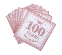 HEANUJJ Napkins Elegant Paper Napkins with High Absorbency 40pcs Rose Gold 100th Birthday and Vibrant Printed Patterns, 2 Layers and Convenient for Women for Birthday Party Decorations