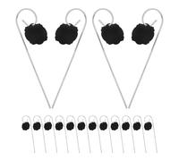 HEANUJJ Plant Stakes Flower Pot Labels Nursery Use 7.87x1.65x0.12in Writable Reusable Black Acrylic Metal Small Signs for Plants