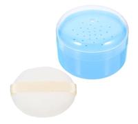 HEANUJJ Portable Dusting Powder Container with Talcum Powder Puff Case for Body, Featuring Comfortable Puff, Plastic and Textile Cotton Material, for Home Daily Use and Travel