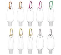 HEANUJJ Refillable Hanging Lotion Bottles Random Color 10pcs with Hooks 30ml Petg Hand Bottles Easy to Carry Empty Travel Dispenser for Home Anytime and Anywhere