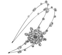 HEANUJJ Silver Rhinestone Headband for Women and Daughters, Alloy Hair Band with Ergonomic Structure, Not Easy to Break Or Deform, Elegant Design for Photo Props and Dances