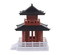HEANUJJ Small Vintage Double-Story Pavilion Ornament, Miniature Architectural Model for Aquarium and Garden Terrarium Decor