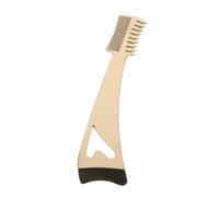 HEANUJJ Stainless Steel Eyelash Comb and Brush with Wide and Fine Tooth Dual Side Design and Crescent-shaped Shield, Golden Colour, Portable Travel Size for Precise Makeup Routines