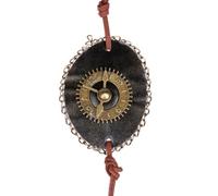 HEANUJJ Steampunk Pirate Eye Mask Adjustable Strap Pu and Alloy Material Random Color with Clock Gear Shape Design and Photography for Masquerade, Photography, and Cosplay Decoration Use