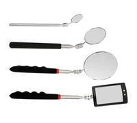 HEANUJJ Telescoping Inspection Mirror Adjustable Length and Comfortable Grip 4pcs with LED Light Stainless Steel and Plastic Flexible Mechanic Mirror for Vehicle and Machine Inspection