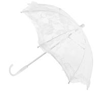 HEANUJJ Umbrella Steel and Multi-functional Frame Decorative Handle Elegant White Lace with Ergonomic Parasol for Wedding Stage Performance and Bridal Shower Photography