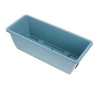 HEANUJJ Vegetable and Succulent Planter Box with Drainage Tray, Medium Rectangular Plastic Window Pot in Sky Blue, 43Cm Length, Two-Piece Set for Gardeners Using Window Sills