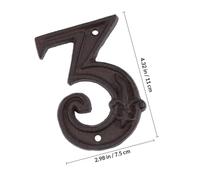HEANUJJ Vintage Cast Iron Door Address Number with Retro Hammered Look, Easy to Install and Read, Includes Mounting Screws, for Mailbox Or Anchor Use