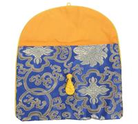 HEANUJJ Vintage Ethnic Style Buddhist Scriptures Storage Bag, 23x17cm Blue Books Pouch for Zen Music Book Storage and Arts Crafts Organiser