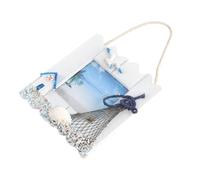 HEANUJJ White Mediterranean Style Wooden Photo Holder Picture Frame Tabletop and Wall Hanging Functions for Home Ornament and Other Decorations Random Style