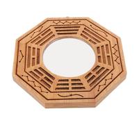 HEANUJJ Wooden Feng Shui Bagua Wall Hanging Convex Mirror for Home Decor and Offices, Deflects Negative Energy, Reflects Positive Energy, Traditional Style Feng Shui Lucky Protection