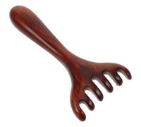 HEANUJJ Wooden Foot Massager Rake with Long Handle, Six-Claw Manual Massage Tool for Plantar Reflexology and Meridian Stimulation, Natural Wood for Home and Travel Use