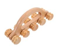 HEANUJJ Wooden Massage Roller for Neck and Muscle Relief, Handheld Compact Stretching Massage Tool for Leg and Back Therapy, Sturdy Khaki Wooden Massager for Soreness and Relaxation