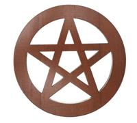 HEANUJJ Wooden Pentacle Coaster for Altar Decor, Synthetic Material Five-Pointed Star Shape, Creative and Unique Decorative Accessory for Wiccan Altar and Home Use