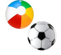 Heanvmyss 11 Inch Inflatable Beach Balls,2 PCS Large Rainbow Balls,Inflatable Football,Kids and Adults Pool Float Balls,Vibrant Multi-Colored Water Toys for Party,Summer Games,Birthday