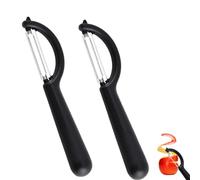 Heanvmyss 2 Pcs Speed Peeler,I Shaped Swivel Vegetable Peeler Set,Non-Slip Grip Ergonomic Handle Sharp Blade Stainless Steel Peelers,Fruit Peelers for Kitchen,Various Veg(Black)