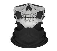 Heanvmyss 2 Piece Multifunctional Motorcycle Mask,Multifunctional Skeleton Mask,Breathable Windproof Ski Snood for Outdoor Activities(Black)