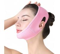 Heanvmyss Airflow Jaw Strap for Sleeping,Face Contouring Sleeping Mask Chin,Double Chin Lifting Mask,Face Bands V Line Lifting Mask for Men,Women(Pink)