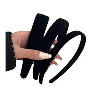Heanvmyss Black Velvet Padded Headband,3PCS Elastic No Slip Different Widths Hairband,Elegant Soft Simple Solid Puffy Headbands,Vintage No Teeth Hair Band Hoops,Hair Accessories
