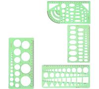Heanvmyss Circle Stencil,4 PCS Circle Templates for Drawing,Multifunctional Geometric Ruler,Geometric Drawing Templates for Studying,Designing,Office(Green)