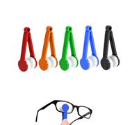 Heanvmyss Glasses Cleaner,5 Pcs Eyeglass Cleaner Kit,Glasses Brush Spectacle,Mini Sun Glasses Cleaning Clips Soft Microfiber Cleaning Tool for Eyeglasses