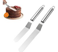 Heanvmyss Icing Spatulas,2 Pcs Palette Knife for Baking,Stainless Steel Angled Cake Icing Spatula,Offset Spatula for Cake Decorating,Pastry,Baking(10/12 Inch)