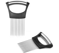 Heanvmyss Onion Slicer,2 Pcs Stainless Steel Onion Holder,Meat Slicer,Meat Tenderizer Needle,Kitchen Useful Gadgets for Cutting Vegetable,Fruit,Potato,Meat