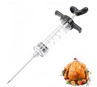 Heanvmyss Plastic Meat Injector Syringe Kit,Turkey Baster with 1 Stainless Steel Needles,Food Seasoning,Cooking Syringe for Baking(Black)