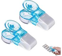 Heanvmyss Portable Pill Taker,2 Pcs Pill Popper for Blister Packs,Pill Remover,No Touch Easy to Take Pill Out,Tablet Pack Opener Assistance Tool for Everyone with Hand Strength Weak(Blue)