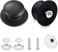 Heanvmyss Pot Lid Knob,2 Pcs Universal Pot Lid Replacement Knobs,Universal Saucepan Lid Cover Knobs,Kitchen Cookware Knob Handle,Circular Handgrip for Slow Cookers,Skillets(Black)