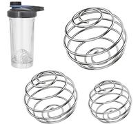 Heanvmyss Protein Shaker Ball,3 Pcs Stainless Steel Bottle Mixer Ball,Home Cooking Mixing Tool,Metal Whisk with 3 Size,Blender for Sport Fitness Coffee Beverag Drinks