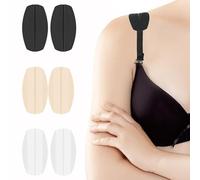 Heanvmyss Silicone Bra Strap Cushions,3 Pairs Bra Strap Pads,Bra Strap Holder Stop Slipping,Non Slip Relief Pain Shoulder Pads,Soft Bra Strap Shoulder Pads for Women Girls Party(3 Colors,9x5cm)