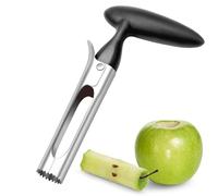 Heanvmyss Stainless Steel Apple Corer,Core Remover Tool,Plastic Handle Fruit Corer,Chef Aid Apple Corer,Dishwasher Safe,Apple Corer Remover for Kitchen,Pears,Pineapple(Black,18cm)