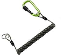 Heanvmyss Stretchy Spiral Keyring with Carabiner,Safety Coiled Lanyard,Heavy Duty Spring Fishing Lanyard,Retractable Coil Key Chain Theftproof Anti-Lost Stretch Cord with Metal for Keys